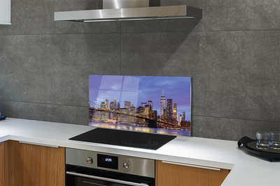 Painel de vidro Ponte do rio Sunset