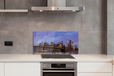 Painel de vidro Ponte do rio Sunset