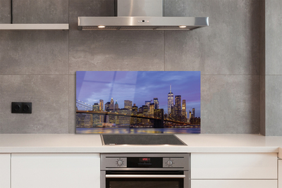 Painel de vidro Ponte do rio Sunset