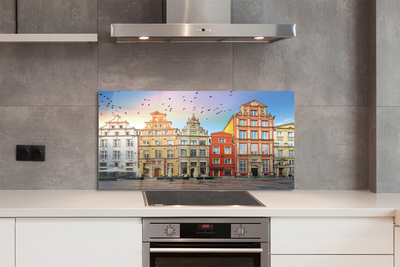 Painel de vidro Edifícios do centro histórico de Gdansk