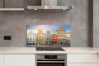 Painel de vidro Edifícios do centro histórico de Gdansk