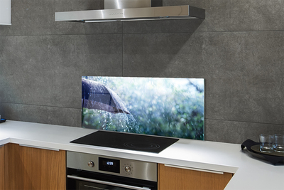 Painel de vidro Gotas de chuva de guarda-chuva