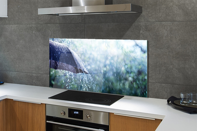 Painel de vidro Gotas de chuva de guarda-chuva