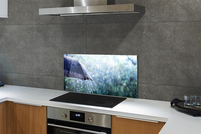 Painel de vidro Gotas de chuva de guarda-chuva