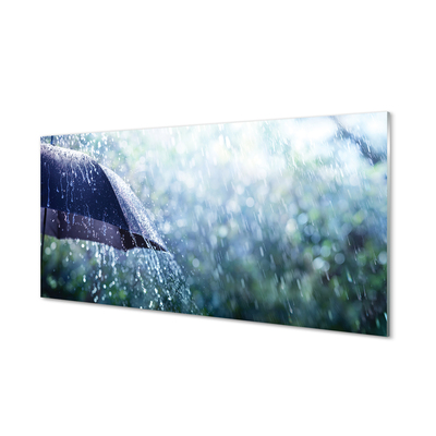 Painel de vidro Gotas de chuva de guarda-chuva