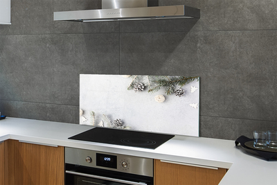 Painel de vidro Galhos de pinha