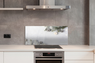 Painel de vidro Galhos de pinha