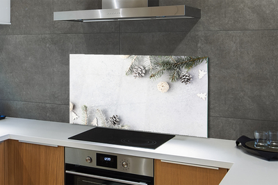 Painel de vidro Galhos de pinha