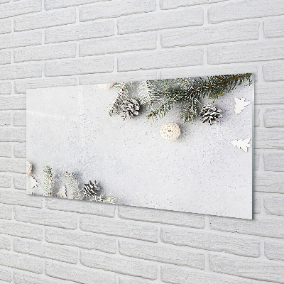 Painel de vidro Galhos de pinha