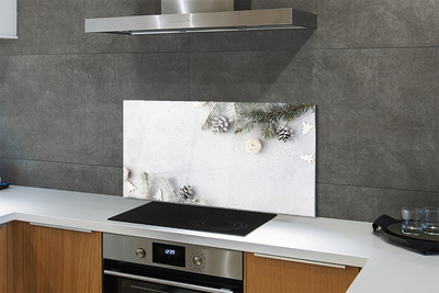 Painel de vidro Galhos de pinha