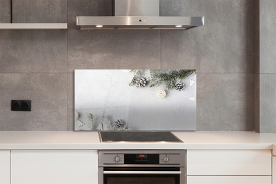 Painel de vidro Galhos de pinha