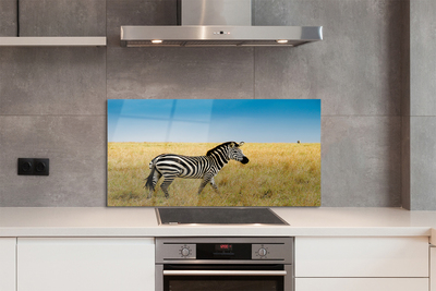Painel de vidro Campo de zebras