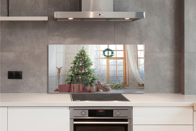 Painel de vidro presentes de árvore de natal