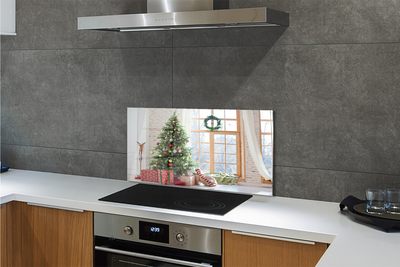 Painel de vidro presentes de árvore de natal