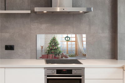 Painel de vidro presentes de árvore de natal