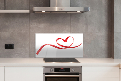 Painel de vidro Fita de coração