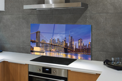 Painel de vidro Panorama do pôr do sol da ponte