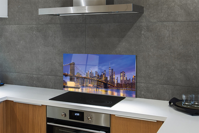 Painel de vidro Panorama do pôr do sol da ponte