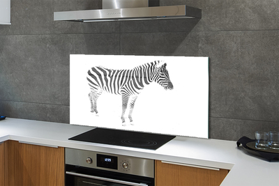 Painel de vidro zebra pintada