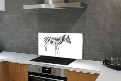 Painel de vidro zebra pintada