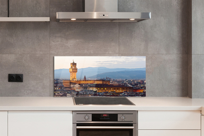 Painel de vidro Panorama do pôr do sol do castelo da Itália