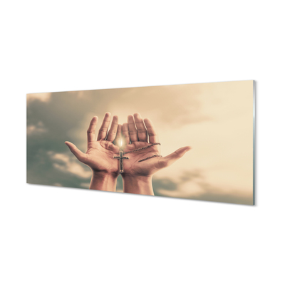 Painel de vidro Mãos cruzam o céu