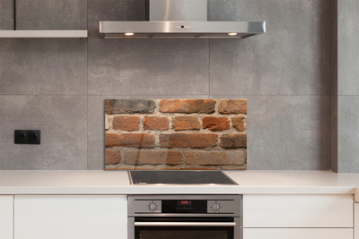 Painel de vidro parede de tijolos de pedra