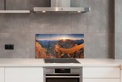 Painel de vidro Pôr do sol na montanha