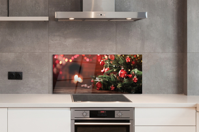 Painel de vidro Enfeites de árvore de Natal, luzes, presentes