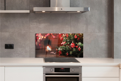 Painel de vidro Enfeites de árvore de Natal, luzes, presentes