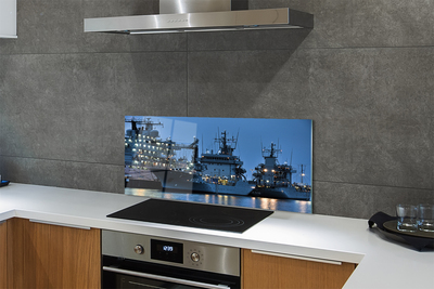 Painel de vidro Navios mar céu