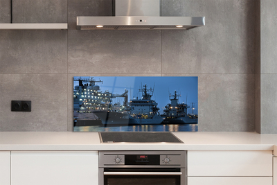 Painel de vidro Navios mar céu