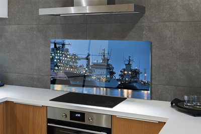 Painel de vidro Navios mar céu