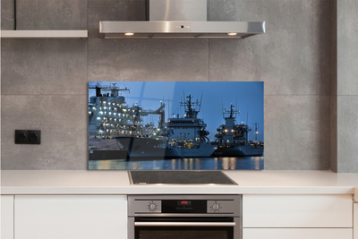 Painel de vidro Navios mar céu