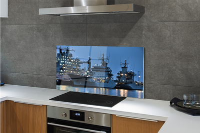 Painel de vidro Navios mar céu