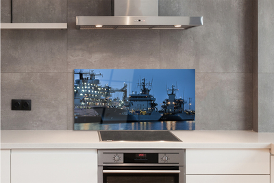 Painel de vidro Navios mar céu