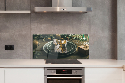 Painel de vidro Prato, talheres, enfeites, presentes