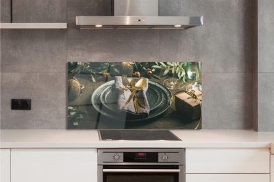 Painel de vidro Prato, talheres, enfeites, presentes