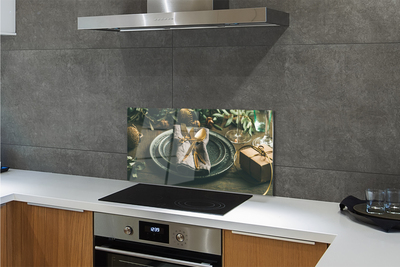 Painel de vidro Prato, talheres, enfeites, presentes