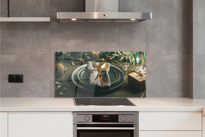 Painel de vidro Prato, talheres, enfeites, presentes