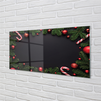 Painel de vidro Galhos, enfeites, pirulitos