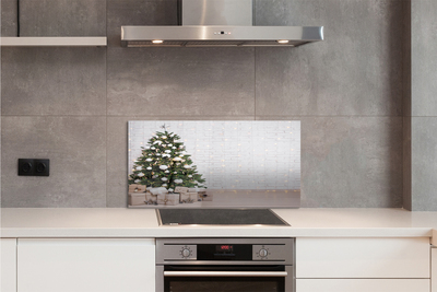 Painel de vidro Árvores de Natal, presentes, decorações