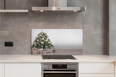 Painel de vidro Árvores de Natal, presentes, decorações