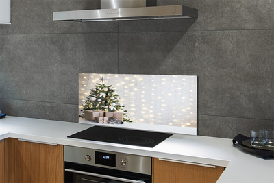 Painel de vidro Árvores de Natal, presentes, decorações