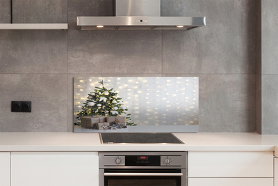 Painel de vidro Árvores de Natal, presentes, decorações