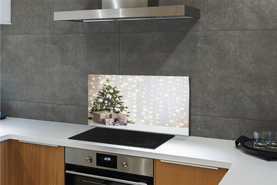 Painel de vidro Árvores de Natal, presentes, decorações