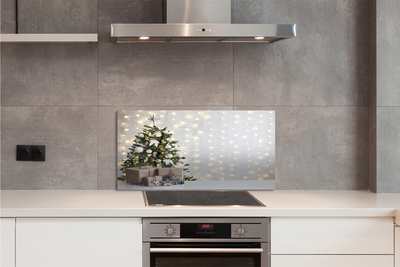 Painel de vidro Árvores de Natal, presentes, decorações