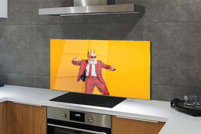 Painel de vidro Terno xadrez masculino