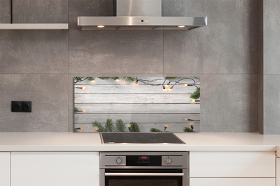 Painel de vidro Galhos de lâmpada de madeira