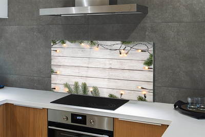 Painel de vidro Galhos de lâmpada de madeira